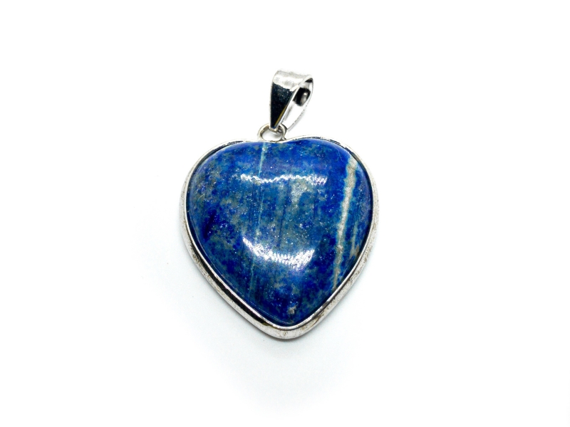 Кулон Сердце лазурит с вкраплениями пирита размер 25*28мм в обрамлении цвет серебро Синий